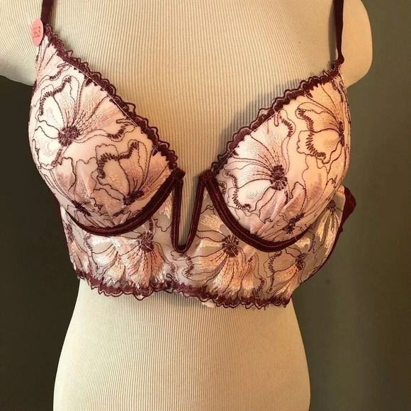 NWT Longline floral satin bra 36B - Picture 3 of 14